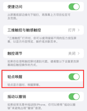 石碌镇苹果授权维修站分享iPhone轻点无法唤醒怎么办 